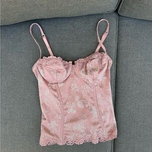 Pink LaPerla Floral Lace Bustier Top